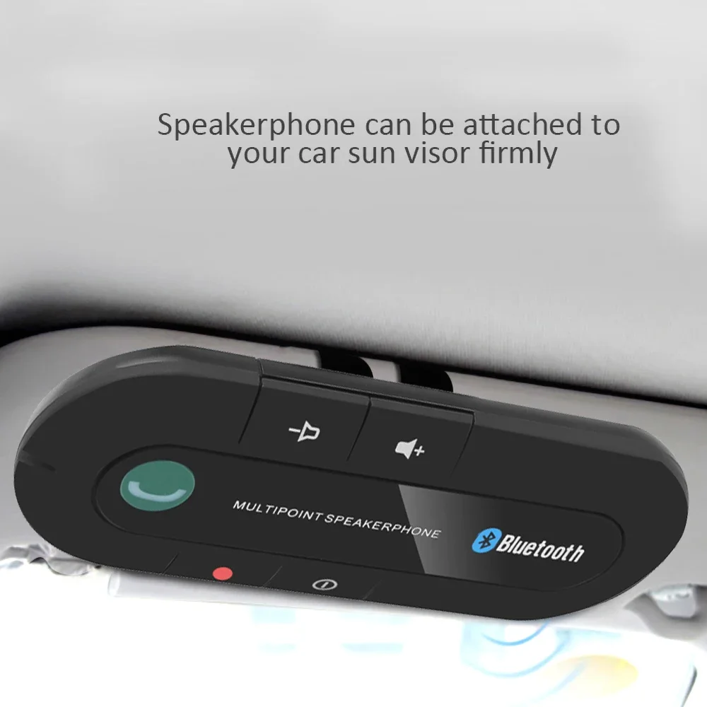 Bluetooth Car Speakerphone with Handsfree Calling – Wireless Audio Receiver and Speaker