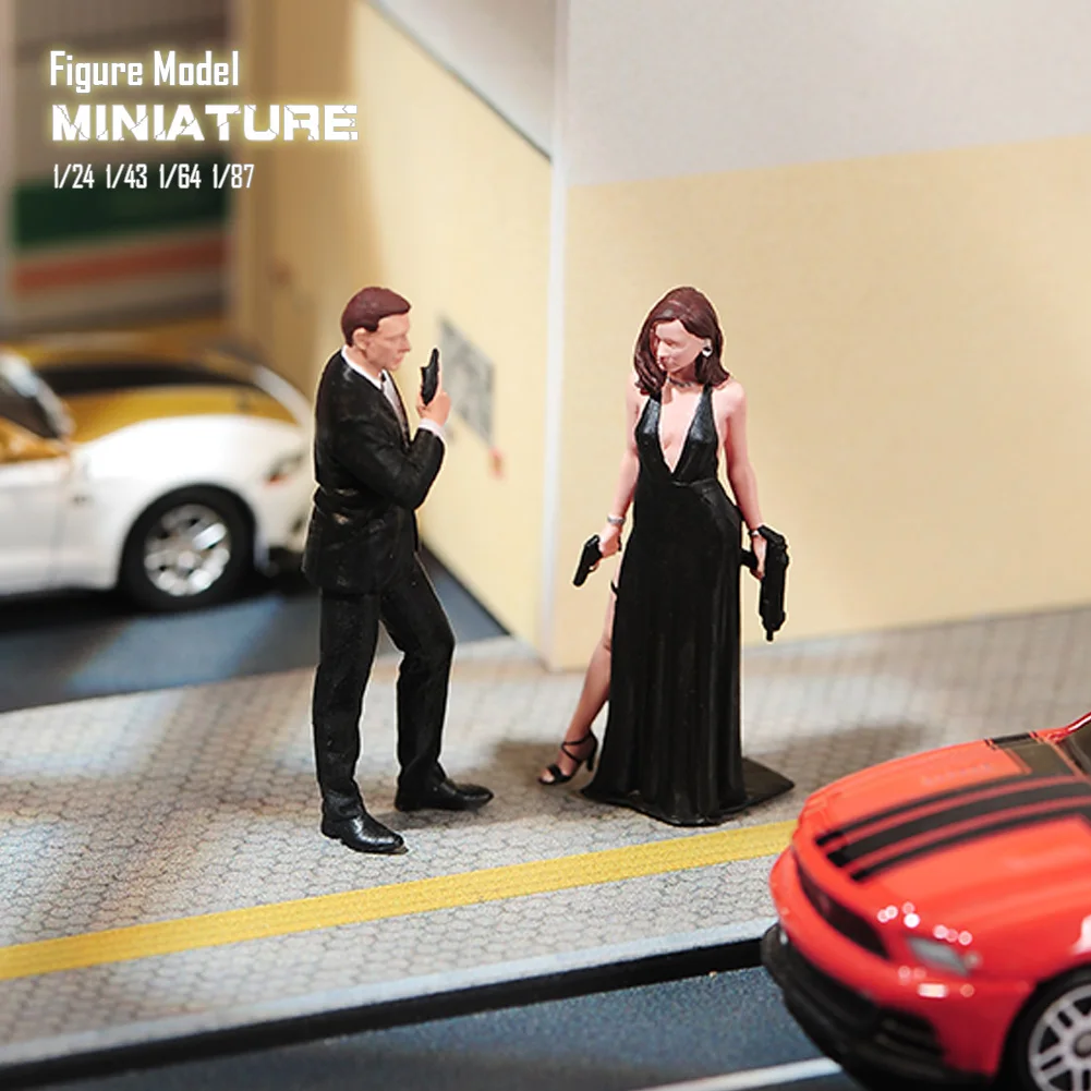 Miniatures 1/87 1/64 1/43 1/24 1/18 Male Female Figure Diorama Street Scene Sand Table Photography Props Model Toy for Cars image 5