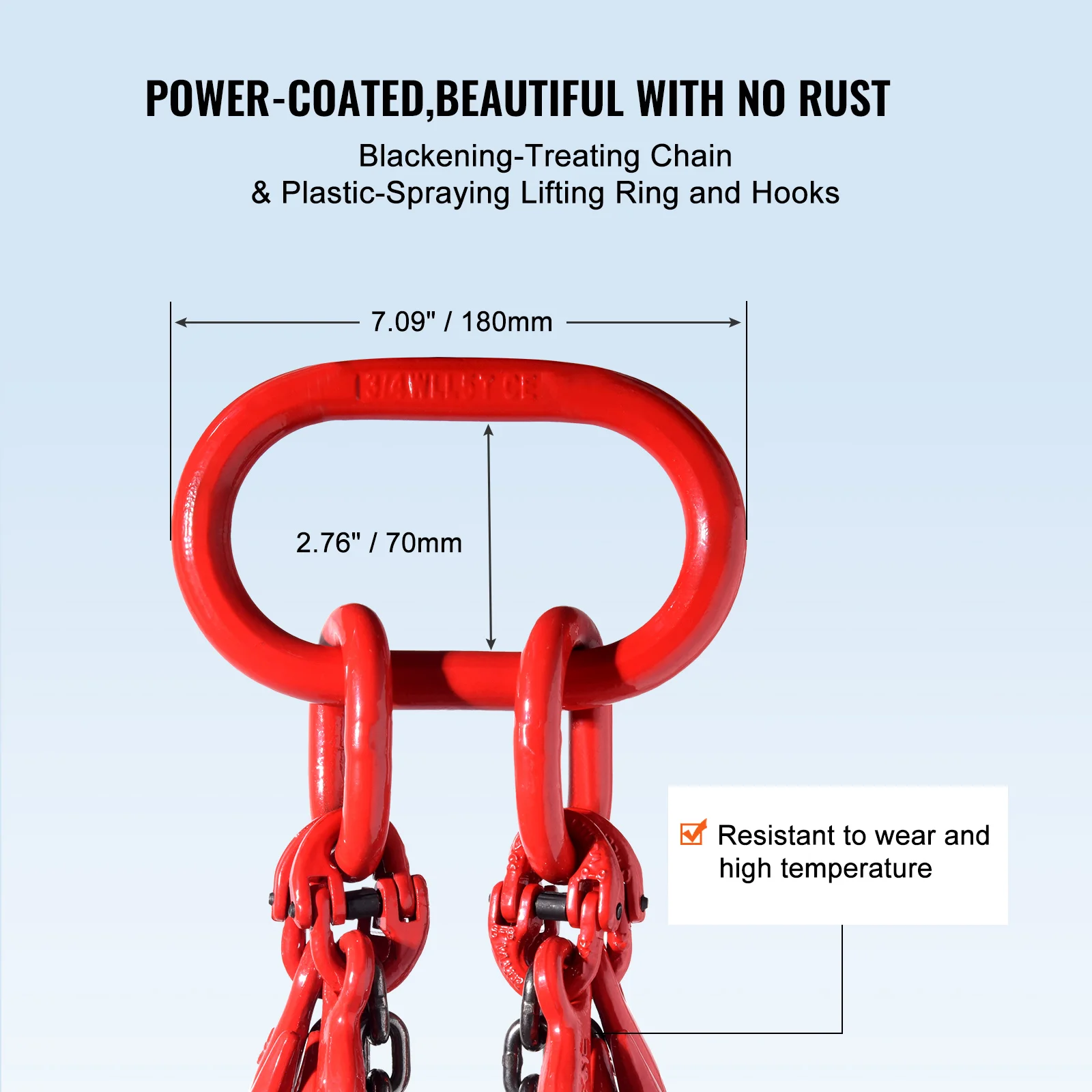 Steel Chain Sling Lifting Tool with Grab Hooks for Heavy Duty Lifting