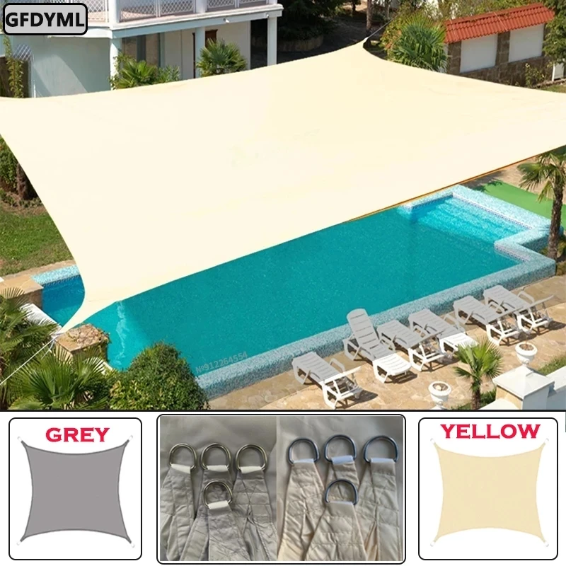 Sun Shade Sail Outdoor Awnings Waterproof Sun Shade Sail Garden Canopi For Terrace Car Canvas Awning Rectangle Pool Sun-Shelter Sunshade Sail