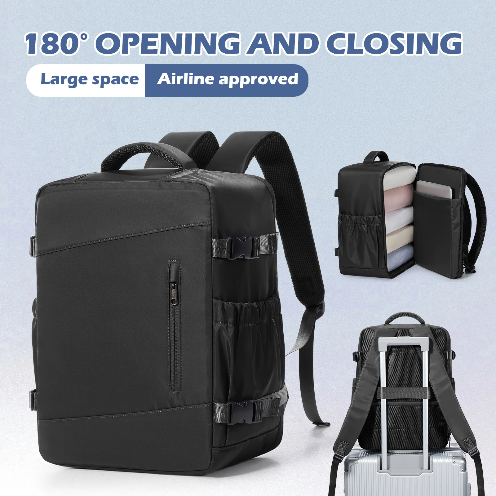 Under Seat Travel Backpack, Ryanair Wizzair 40x30x20 Airplane Travel Backpack, Men Business Laptop Backpack Carry-On Bag Package