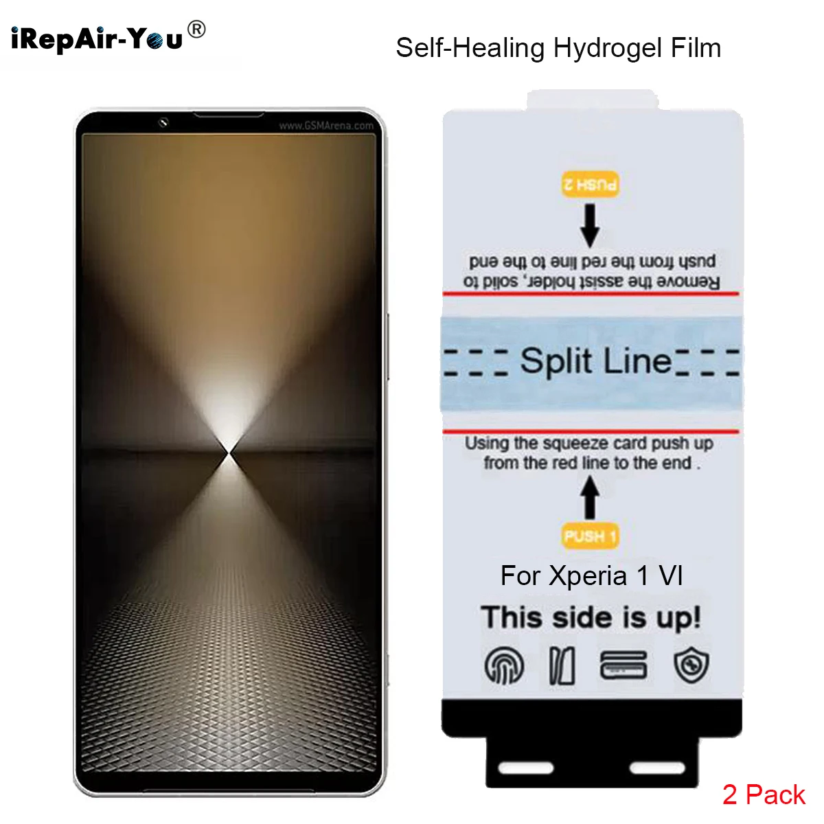 HD Front Hydrogel Film Screen Protector Set - Soft TPU Self-Healing with Installation Tools (2-Pack)