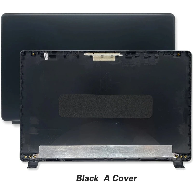 Black 15.6-Inch Laptop LCD Back Cover with Front Bezel and Hinges