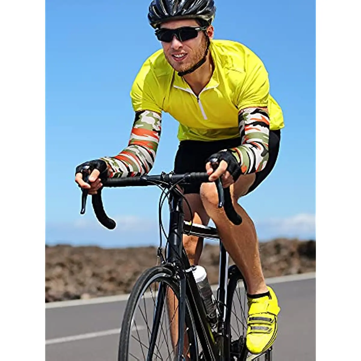1 paio di manicotti Unisex per la protezione solare copri braccio manicotti in seta di ghiaccio rinfrescante per la corsa ciclismo sport all'aria aperta, 24 colori
