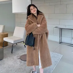 Haining Iceland wool imitation sheep fleece coat women medium long Australian large grain imitation lamb winter thick coat