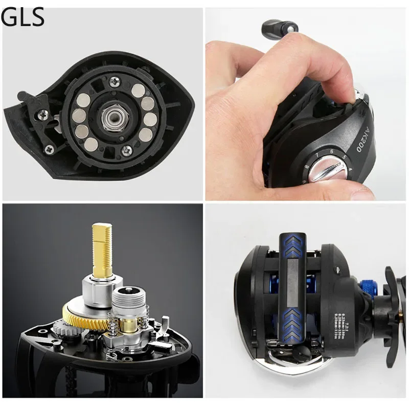 GLS 2023 Baitcasting Fishing Reel 8KG Max Drag With Magnetic Brake Left/Right Hand Fishing Coil Carretilha Pesca