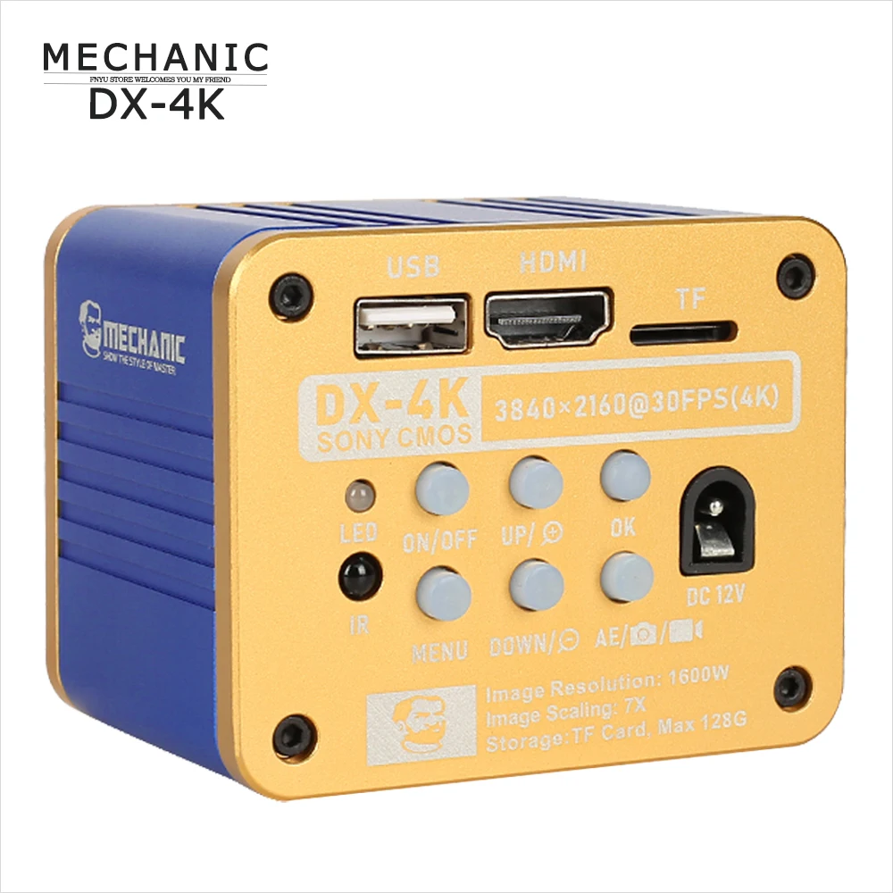 

Microscope HD Camera MECHANIC DX-4K 16 Million Pixels High Resolution Video Recording CMOS 1/2.33 4K Testing Tool Support 128GB