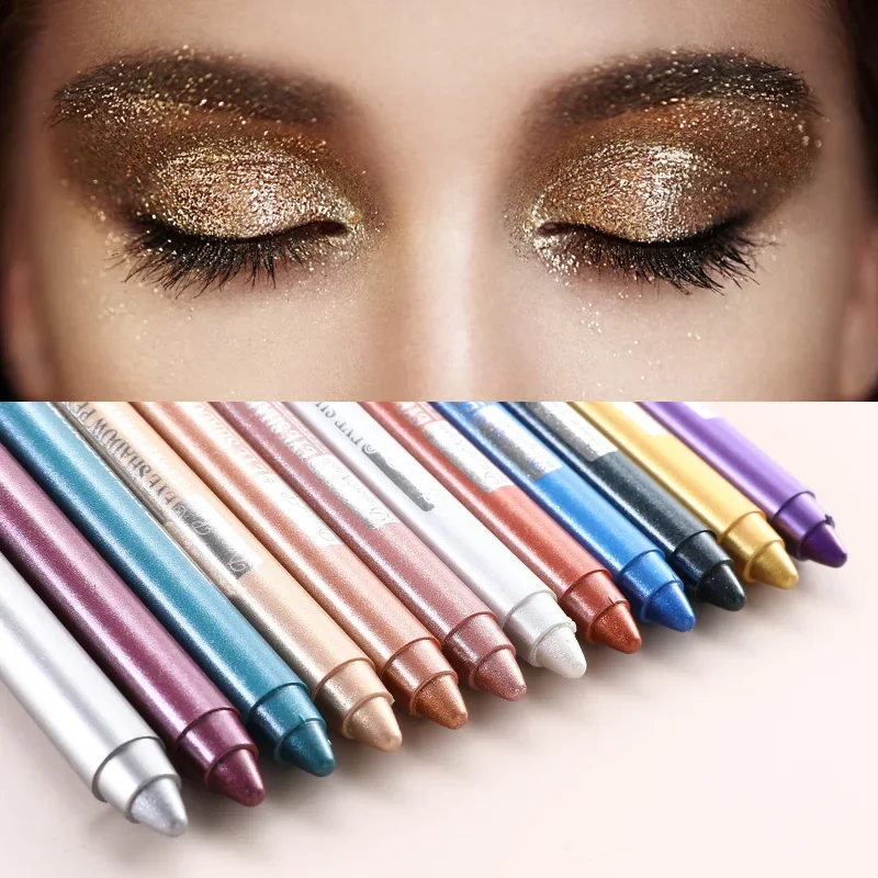12 Color Highlighter Eyeshadow Pencil Waterproof Glitter Matte Nude Eye Shadow Makeup Pigment Cosmetics Blue White Eyeliner Pen eyeshadow pencil eyeshadow pen matte eyeshadow