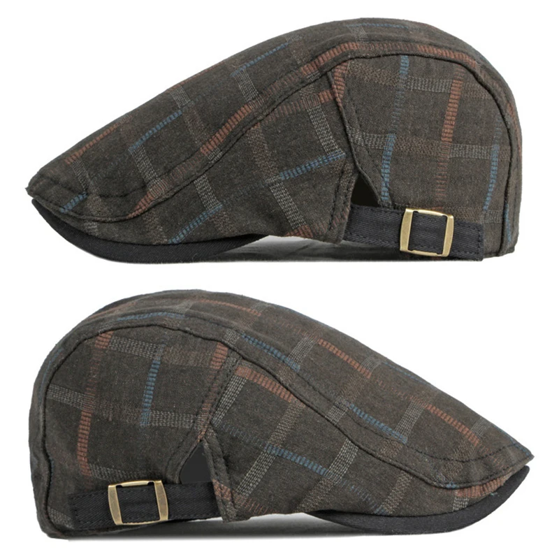 용수철 여름 베레모 모자 남성용 격자 무늬 헤링본 모자, 영국 스타일 피크 아이비 모자, 여성용 햇빛가리개 드라이버 모자 바이저