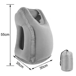 Compact Inflatable Travel and Nap Pillow for Ultimate Comfort (Grey)