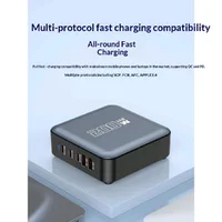 Gan Charger 200w Gallium Nitride High Power Multi Port Pd 100w Output Fast Charging Station Compatible For Mobile Phone Laptop 5