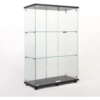 49'' Display Cabinet with 2 Doors, Floor Standing Bookshelf, Contemporary 3-Shelf Case Glass Display Cabinet 1