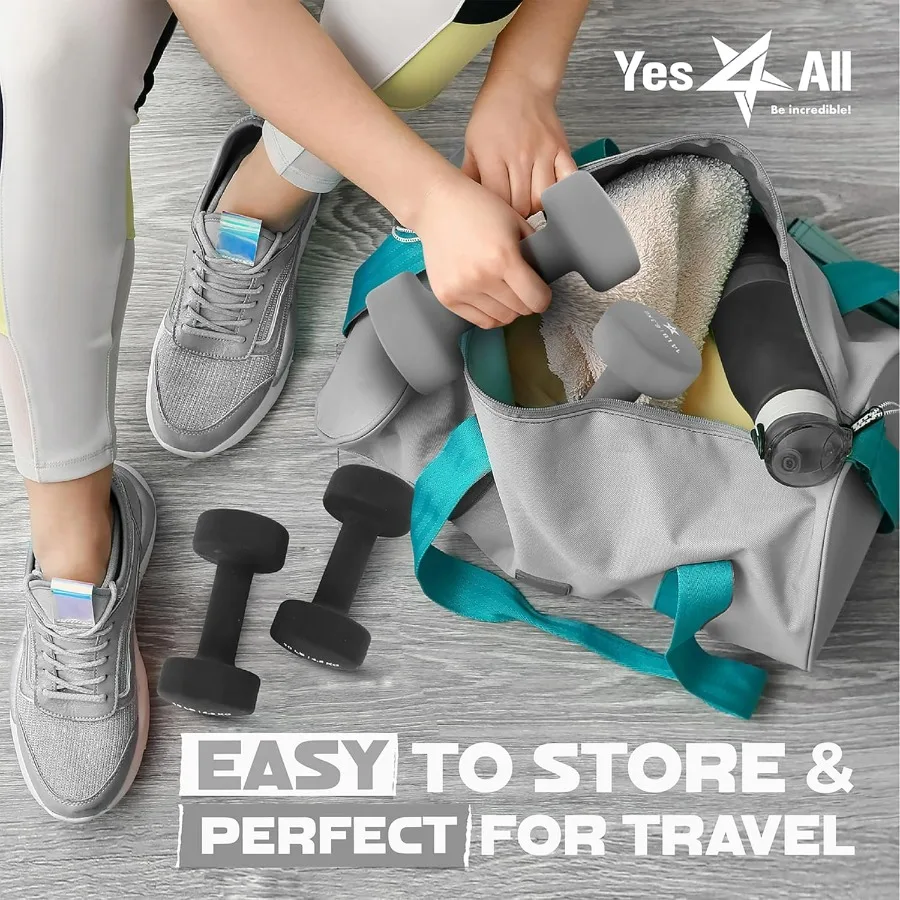 Neoprene Coated Dumbbell Hand Weight Sets of 2 -18lbs - Pair, Anti-roll, Anti-Slip, Hexagon Shape