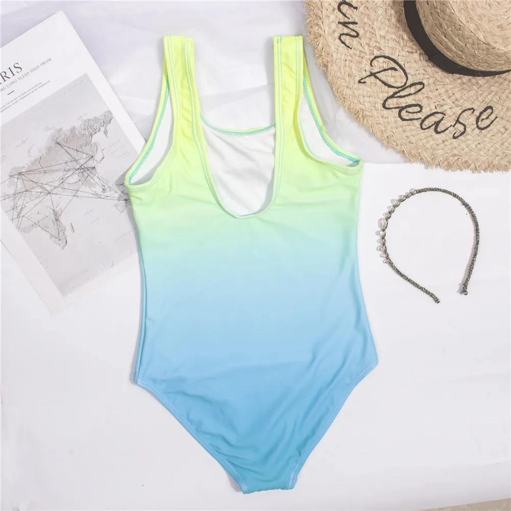 Children Girls Kids One Piece Swimwear Swimsuit Summer Outdoor Teen Students Bathing Swimming Suit Monokini