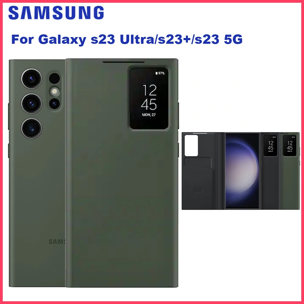 Custodia A Portafoglio Originale Samsung Galaxy S23 Ultra S23 + S23 5G View Per Samsung Phone Smart View Flip Phone Cover Case