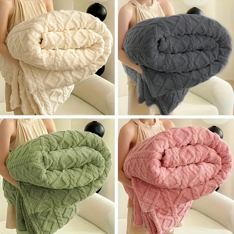 Ultra-Soft 3D Plush Fleece Blanket - Cozy Warmth Flannel Throw