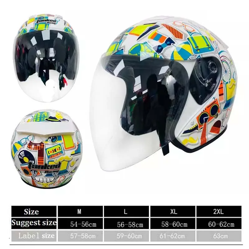 thumbnail image 1 of Casco de motocicleta de otoño para hombre, casco de carreras abierto con tanque, accesorios para motocross, cascos con lentes grandes, 1 of 5