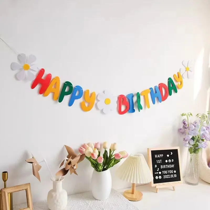 Vibrant Daisy String Hanging Party Banner Decor