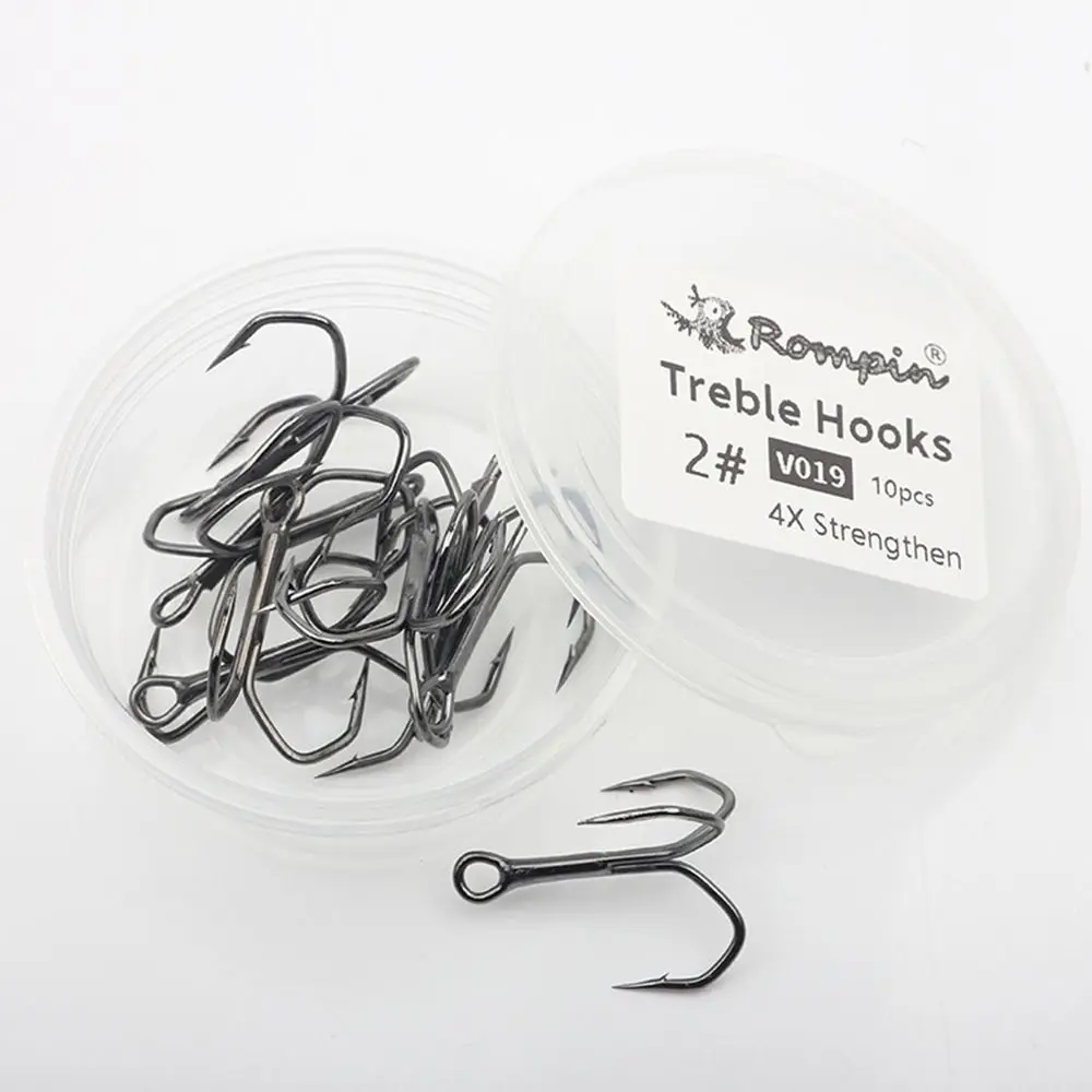 튼튼한 Ahite 니켈 미끼 가시 후크, 낚시 태클, 고탄소강 낚시 후크, 트레블 지그, 10PCs/세트