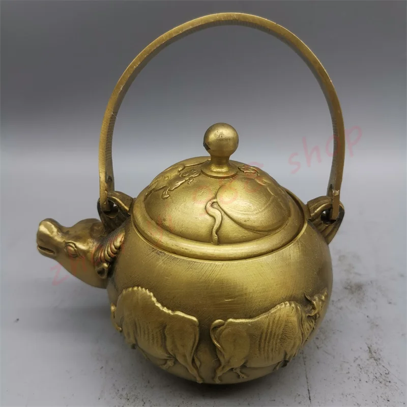 

brass Five cattle pot, Old style auspicious ornaments, Exquisite home arts and crafts decorative ornaments