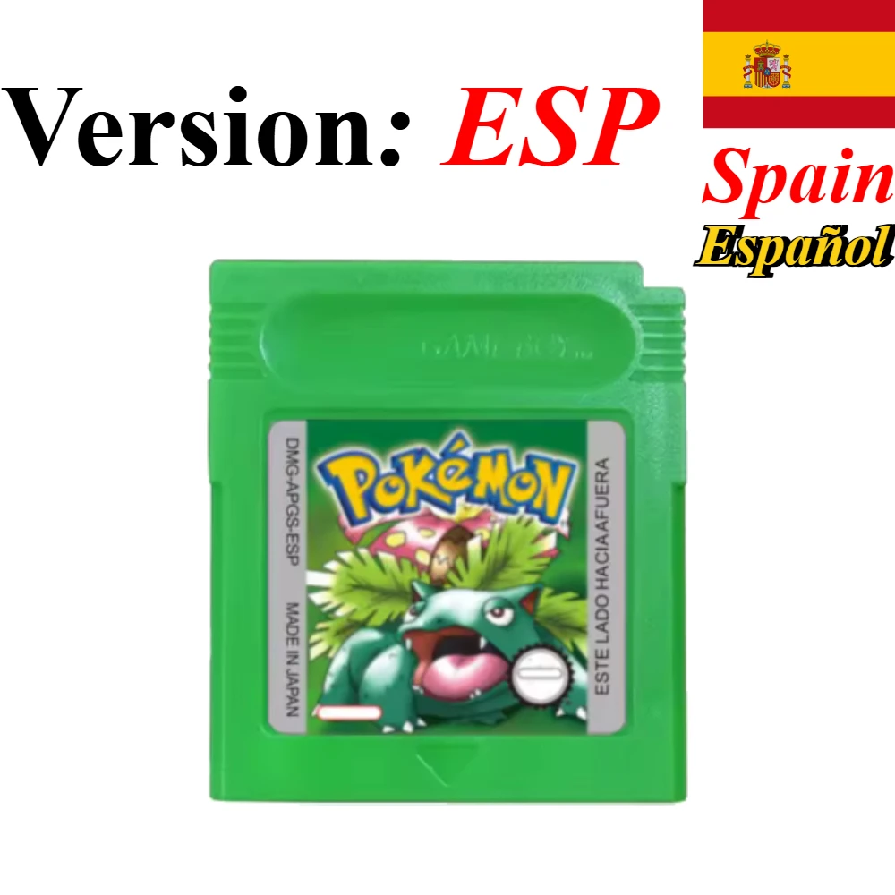 7 Pokémon 16-Bit GBC Spielmodule in Rot, Blau, Grün, Gold, Silber, Kristall, Französische/Spanische/Deutsche/Englische Version – Detail 13