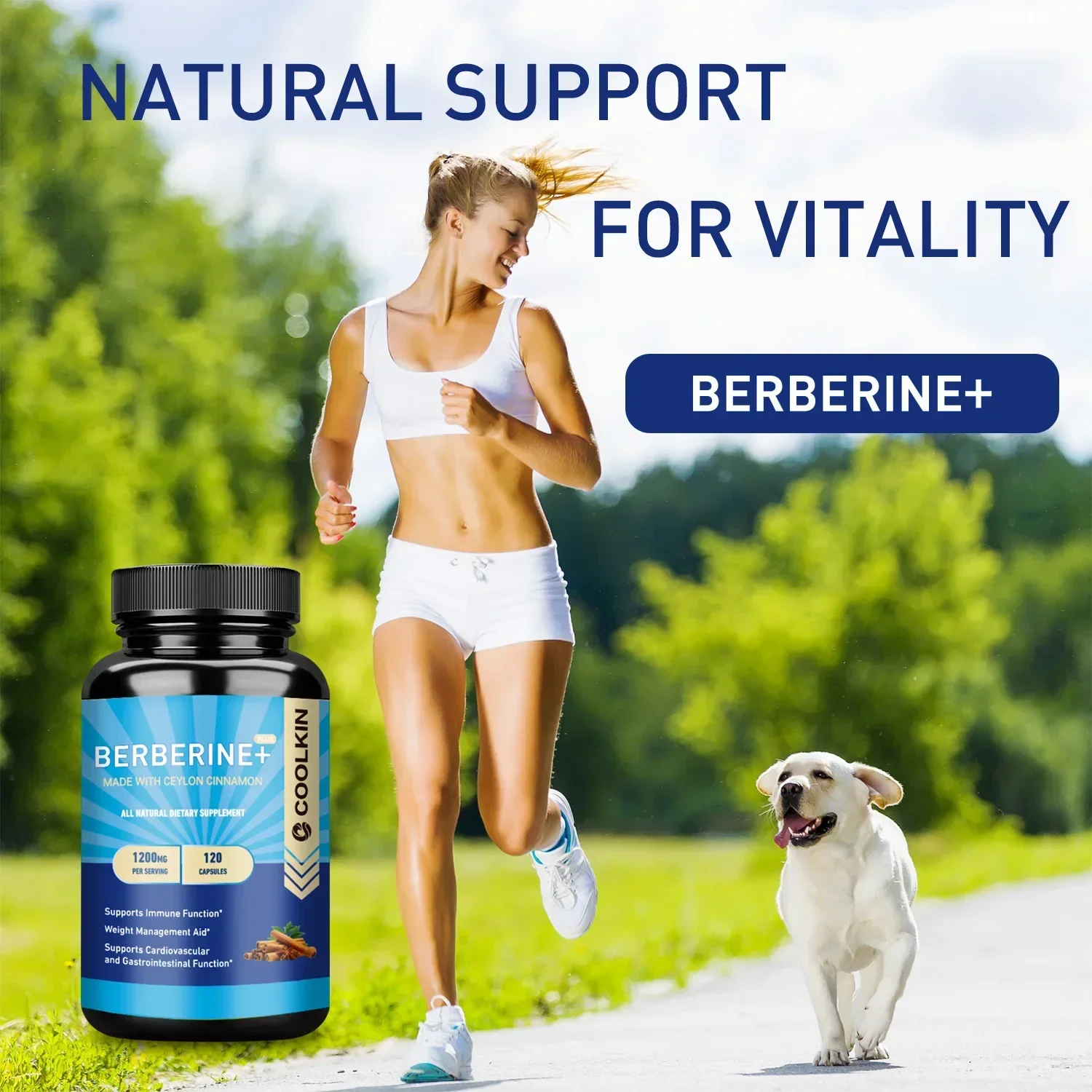 Premium Berberine HCl 1200 Mg Plus Organic Ceylon Cinnamon-Immune System Support, Weight Management Supplement