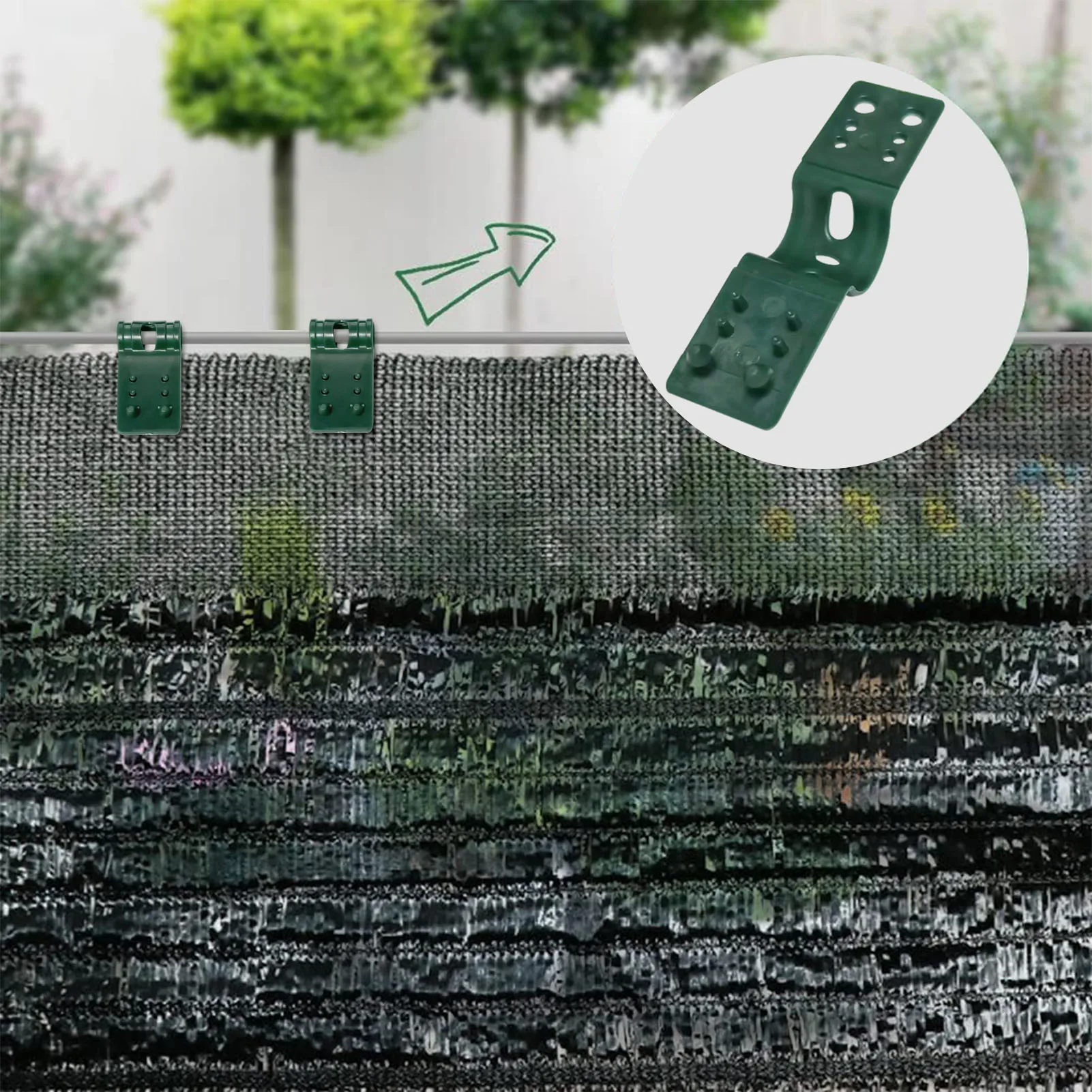 Clip Per Rete Ombreggiante HERCHR - 20 Pezzi In Plastica, Ganci Per Fissaggio Teli Serra/Giardino - Foto 14