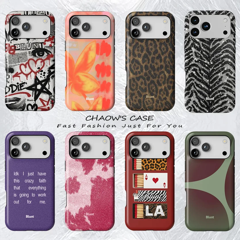 Luxuriöse Blunt Punk Cool Handyhülle für iPhone 17 17e 16e 16 15 14 13 12 11 X XS XR XSMAX 7 8 Air Pro Max Plus Doppelschichtige Abdeckung