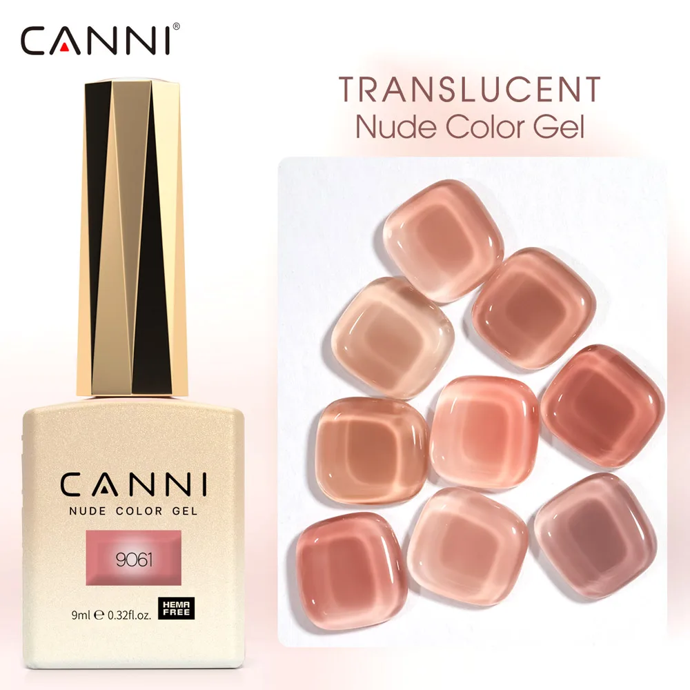 CC3 HEMA 프리 젤리 투명 컬러 네일 젤 폴란드어 CANNI 9ml 슈퍼 텍스처 천연 누드 컬렉션 UV LED 네일 젤 담그기