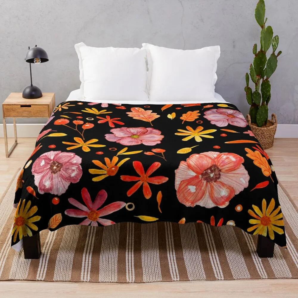 

Autumn Vibes Throw Blanket furry Luxury Blanket funny gift Dorm Room Essentials