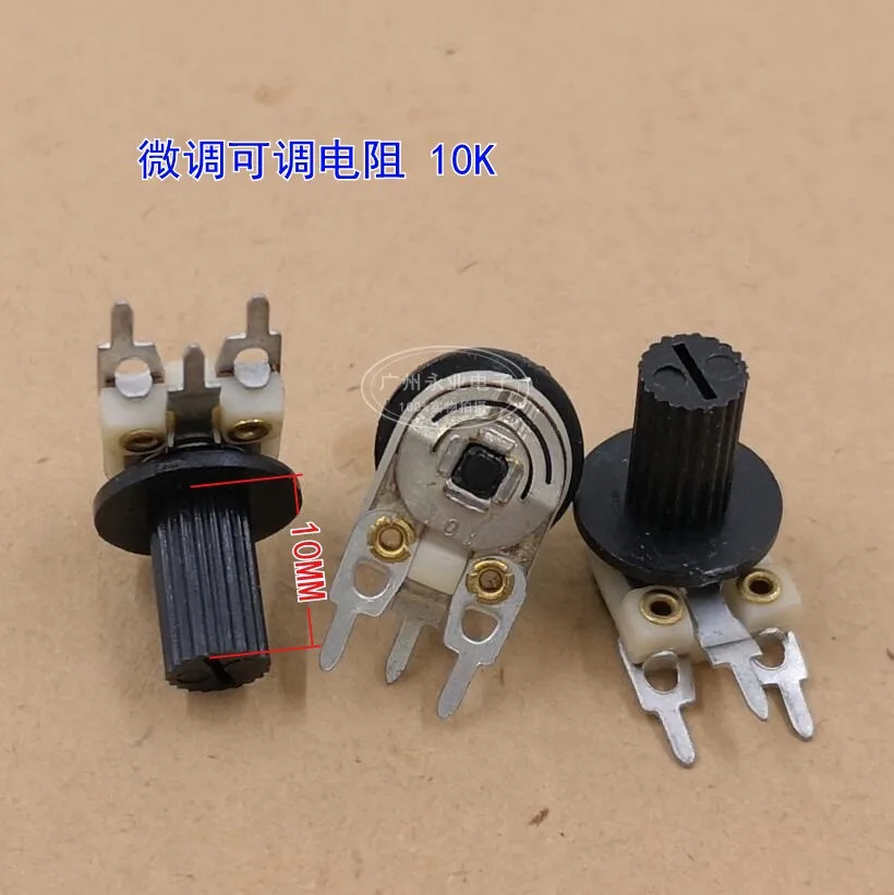 

10 Piece Adjustable Resistance Fine Tuning Resistance Potentiometer 083 Horizontal 3 Feet 10K With Hand Adjustment Handle