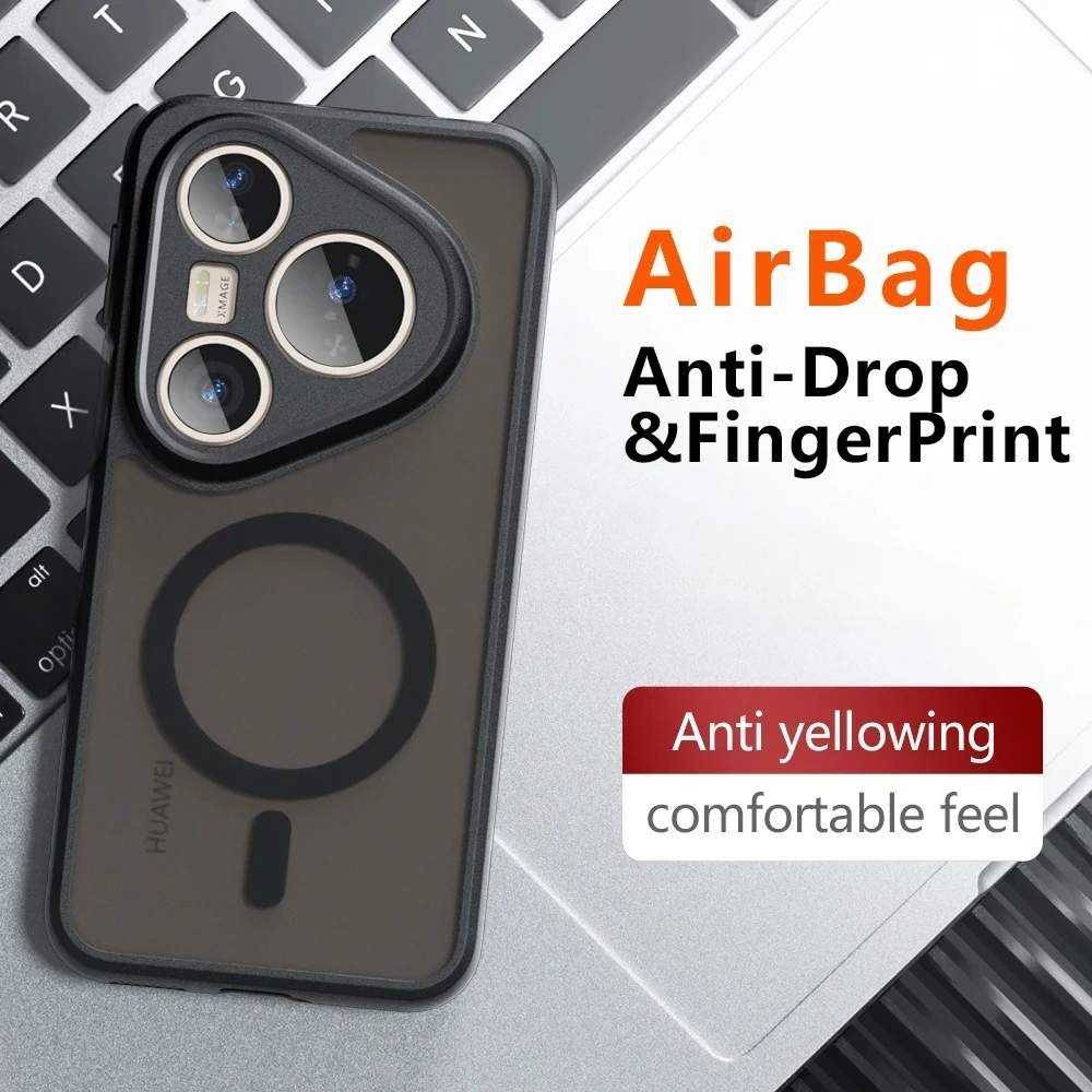 MagSafe Magnetic Matte Shockproof Case with Wireless Charging Capability