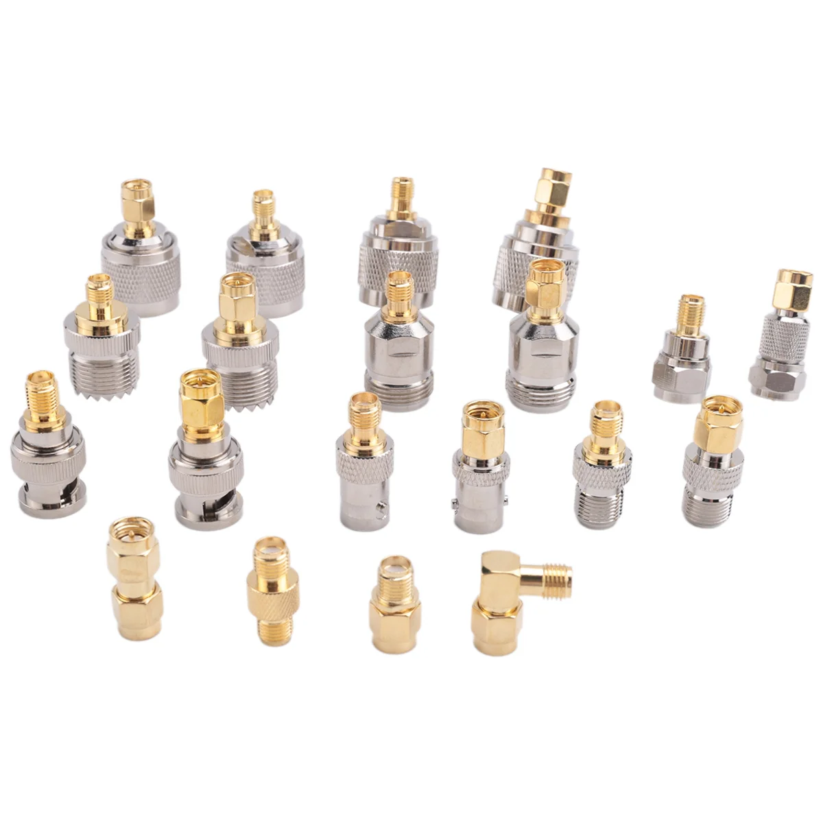 SMA to SMA BNC N F UHF Type Connectors Kits RF Adapter 20 Type,SMA Female to F Male,SMA Female