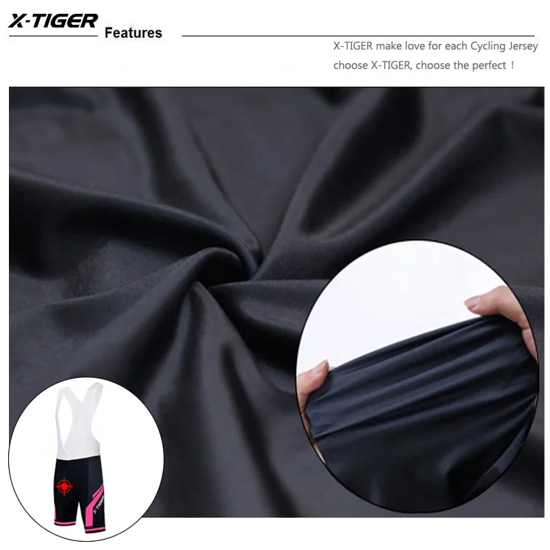 Women's Cycling Bib Shorts Shockproof Mountain Bicycle Shorts Breathable Lycra Sport Cycling Clothes X-TIGER