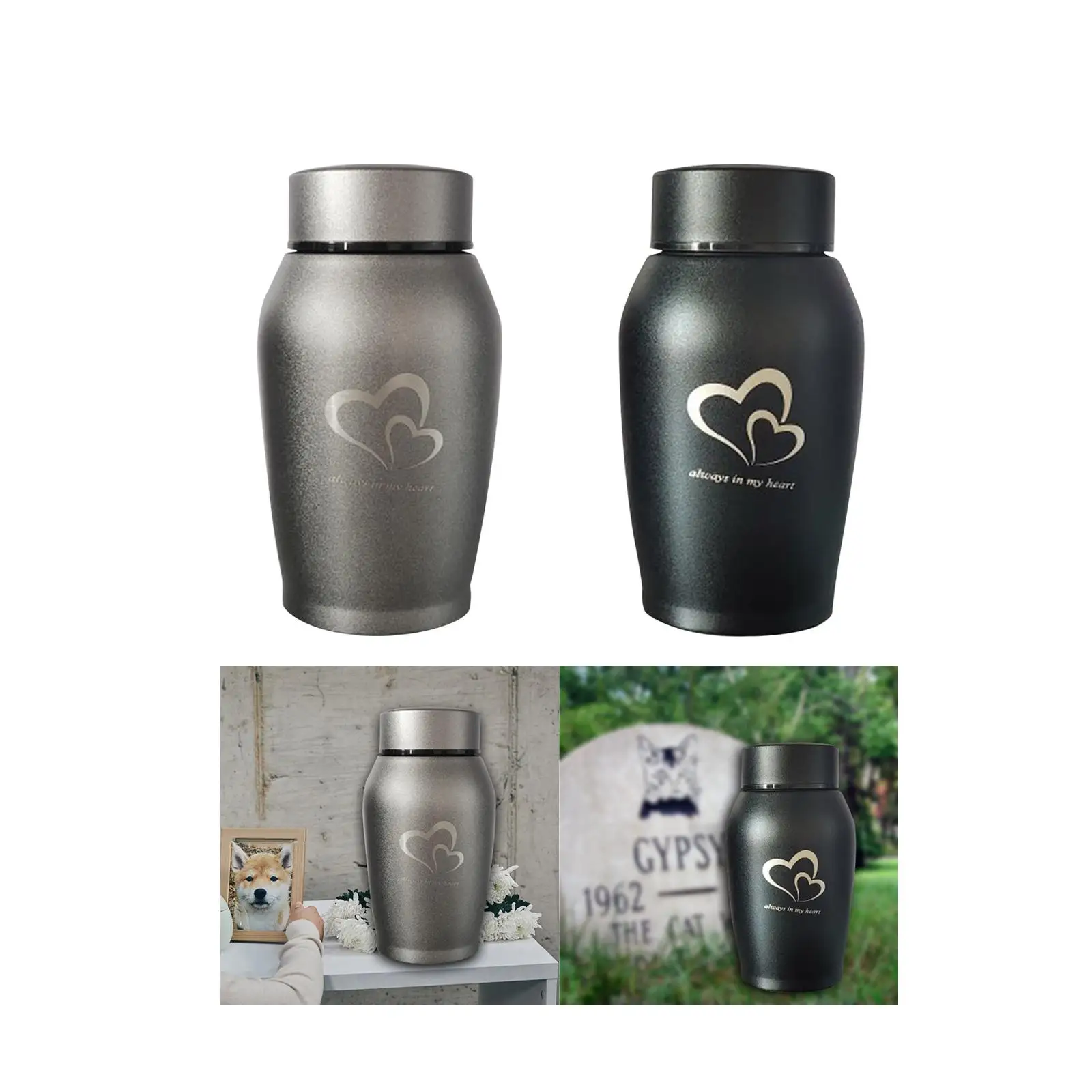 Pet Urns Burial Urn Box Funeral Remembrance Always in My Heart Souvenir Memorable Pet Cremation Urn Portable Keepsake Urn