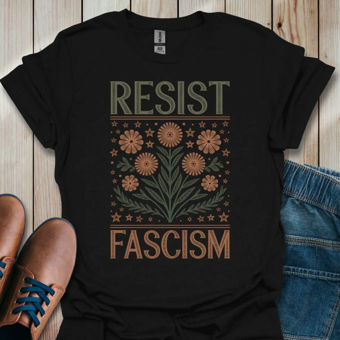Resist Fascism Grafik-T-Shirt: Aktivist Anti-Fascist Unisex-Shirt Lässige Mode Kurzarm-T-Shirt Lässige weibliche O-Ausschnitt-Tops – Detail 3