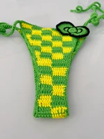 8 colors High Quality Handmade Crochet Micro Bikini Set Sexy String Brazil Bathing Suit Top Grade Cotton Fabric Kitty Swimwear 6