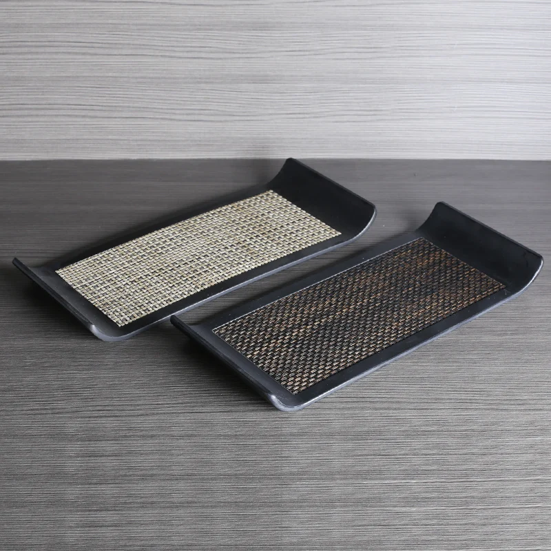 Ahunderjiaz-Nordic Style Rectangular Tray, Black Tea Trays, Living Room, Entryway, Kitchen Storage Decoration, Home Decoration 2