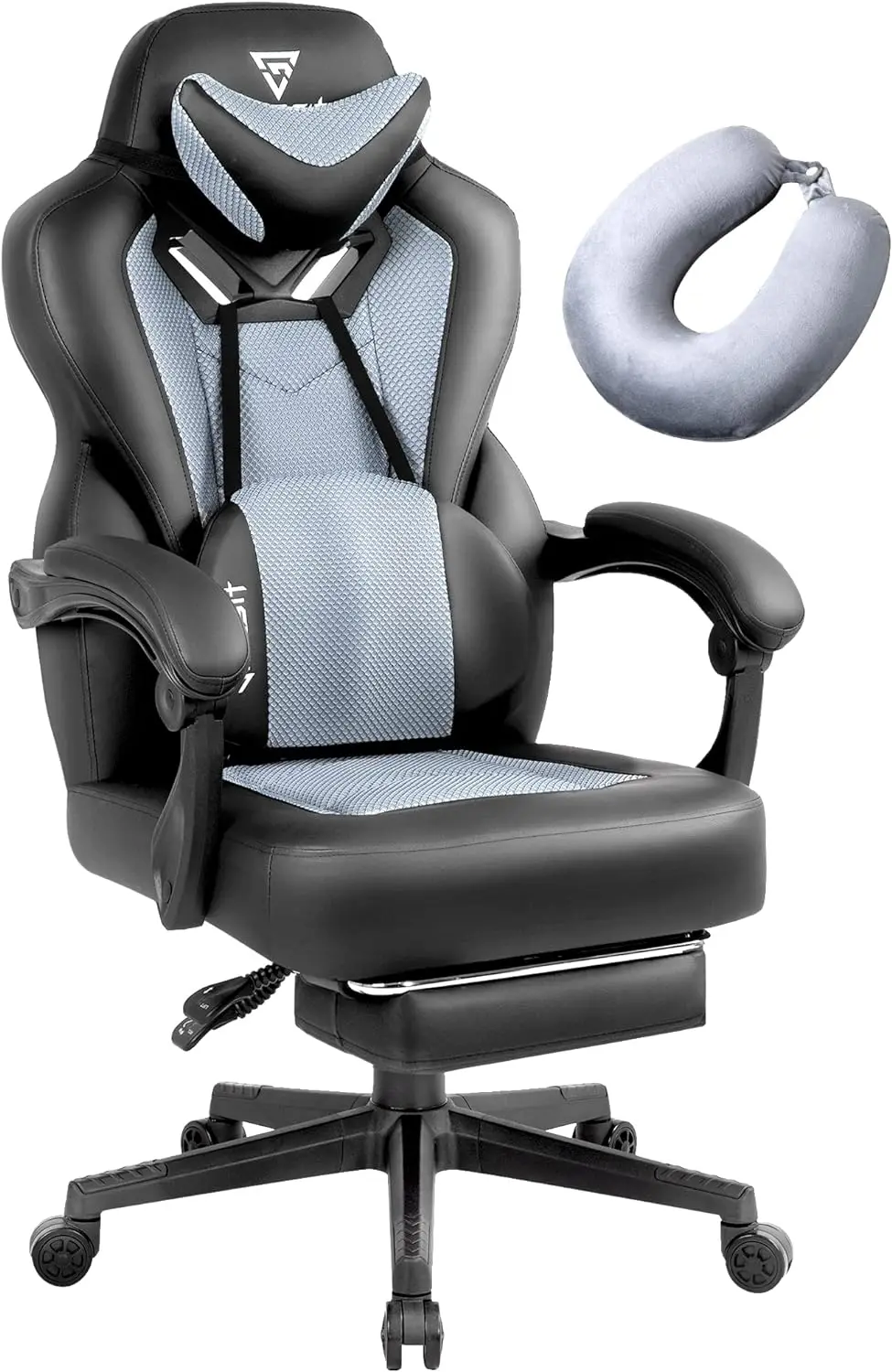 Gaming Chair- Gaming Chair with Footrest, Mesh Gaming Chair for Heavy People, Ergonomic Reclining Gamer Computer Chair