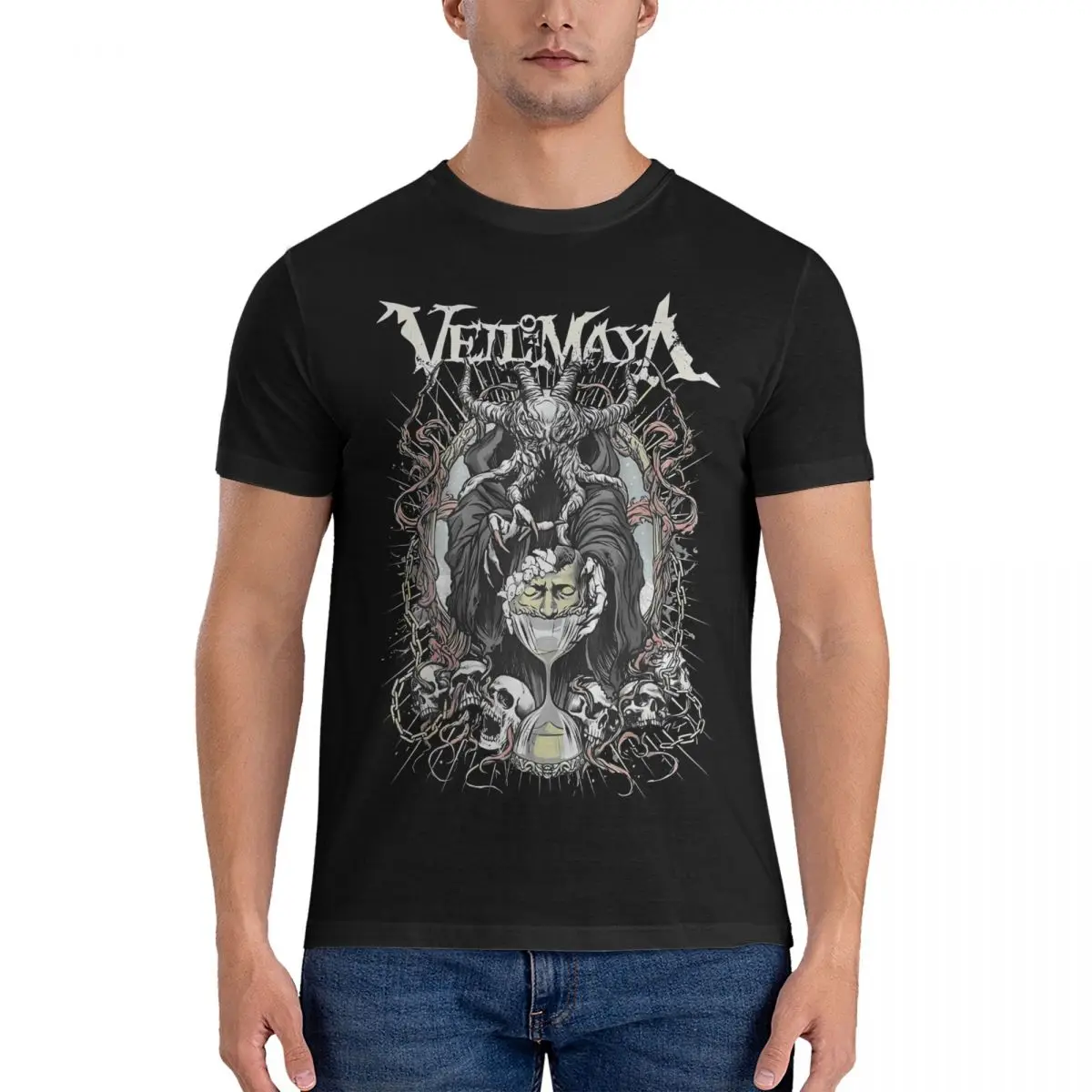 Vom-Velo Da Uomo Di Maya-Vom T-Shirt Velo Di Maya 100% Cotone Abbigliamento Vintage Manica Corta Girocollo Tees Idea Regalo T-Shirt