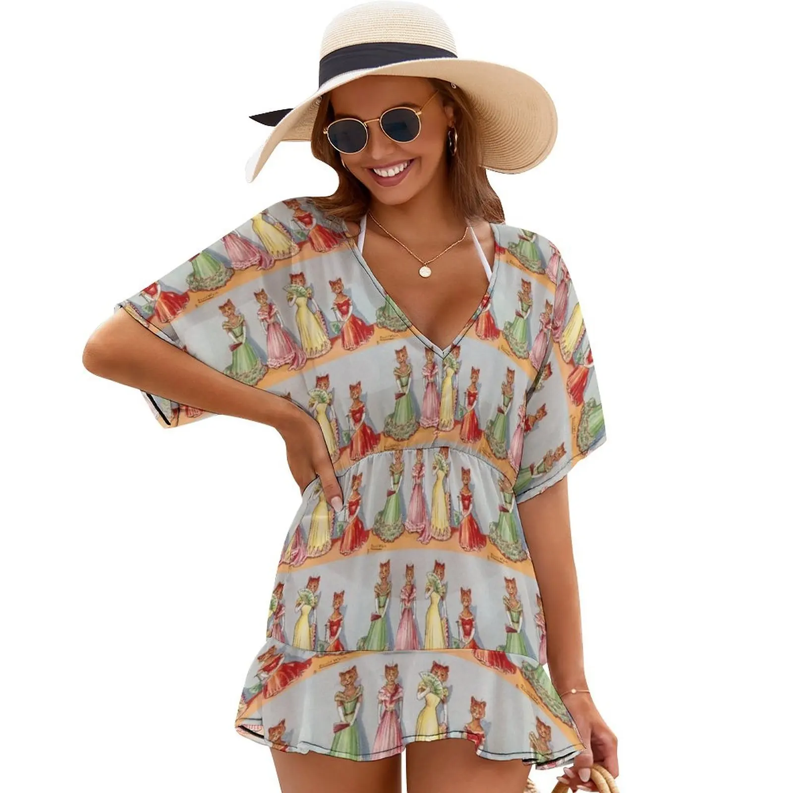 

Wallflower Cats by Louis Wain Cover Ups Womens dresses dresses ladies 2024 summer