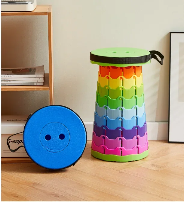 Mazar Round Stool Convenient Retractable Stool Convenient Storage Small Size Magical Fishing for Riding in The Car