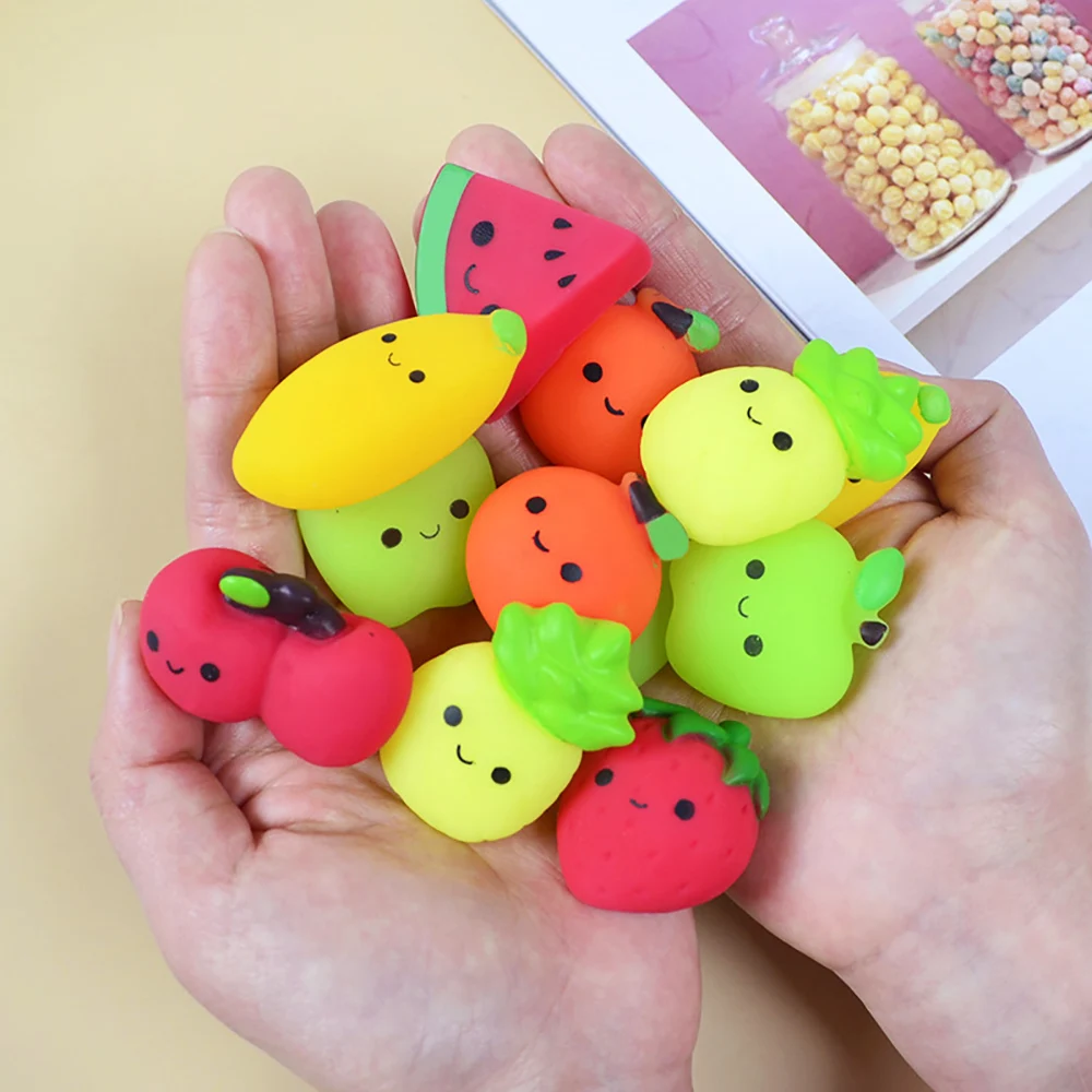 Silicone world 5/10Pcs/set Soft Glue Stress Relief Toys Fruits