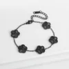 Adjustable New Design Gold Plated Stainless Steel 316L Plant Flower Bracelet With Five Leaf Petals Women's Luxury Gifts Clover 3