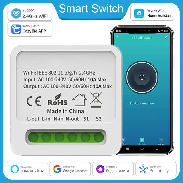 Smart Wifi Switch Smart Home Light Switches Module 2 Way Control Cozylife APP Work With Alexa Google Home Alice Smartthings 1
