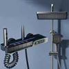 Luxury 4 Function Temperature Display Shower Set Wall Mount Piano Key Rainfall Hot Cold Shower Faucet Set For Bathroom 1
