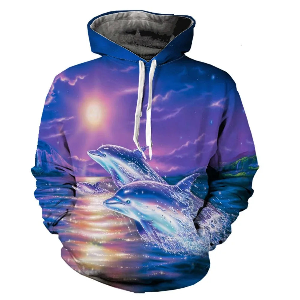 New Fashion Animal Dolphin 3D Print Hoodies Original Style Men/Women Casual Long Sleeves Hoodies Sweatshirt