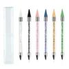 1Pc Double Head Nail Drill Pen Dual Purpose Rhinestone Crayon Nails Art Pen Diamante Picker Crystal Applicator Manicure Tool 네일 6