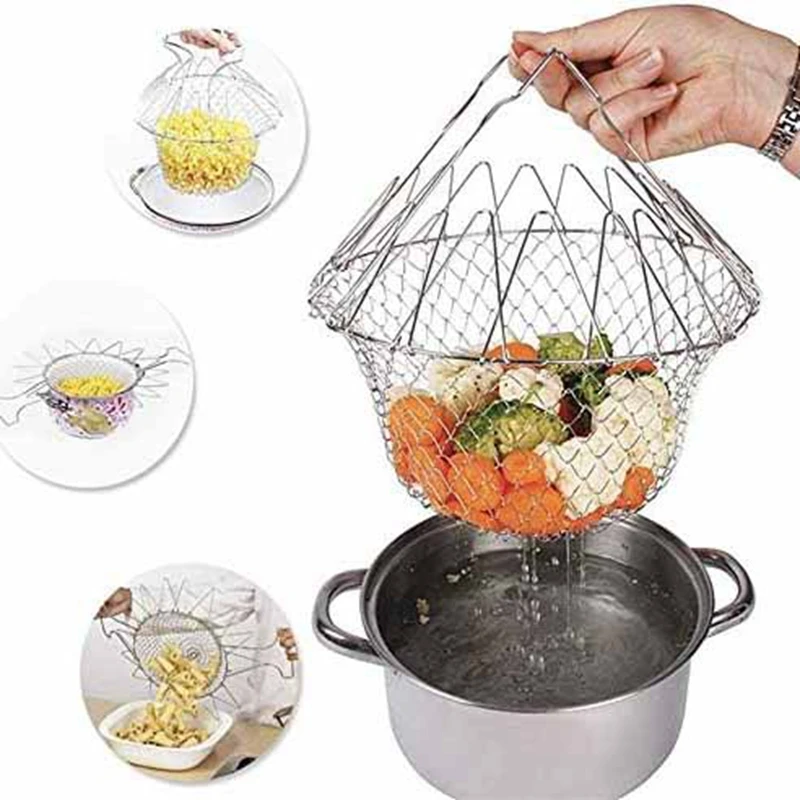 Frying Basket Fruit Vegetable Basket Kitchen Multi-Function Poaching Boiling Deep Frying