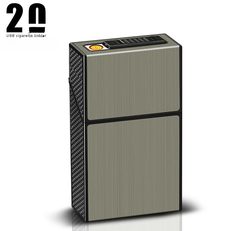 20 Thick Cigarette Case Tungsten Wire Igniter USB Charging Lighter Outdoor Waterproof and Moisture proof Electronic Lighters 6